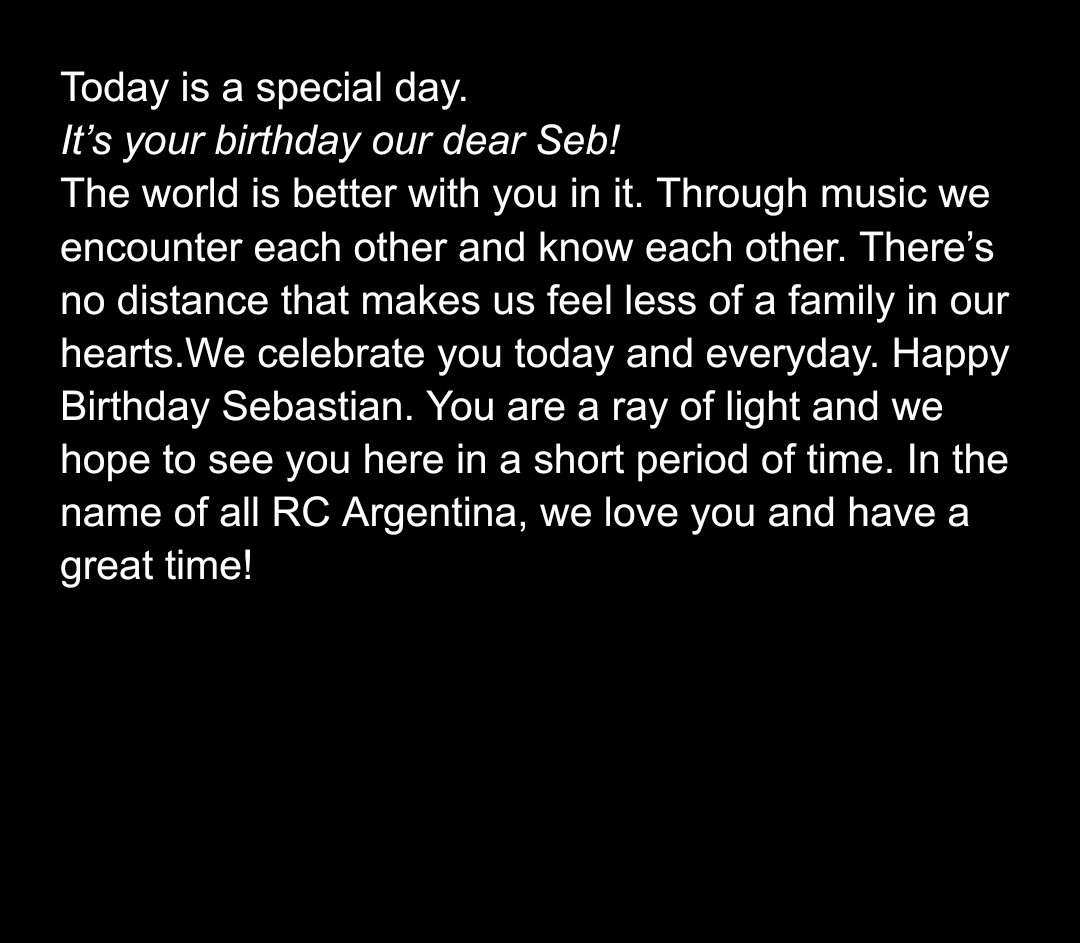 PalayeArg's tweet photo. Today is a special day. It’s your birthday our dear Seb. @sebastiandanzig <3

#palayeroyale #remingtonleith #emersonbarrett #sebastiandanzig #fandom #royalcouncil #music #rock #bands #emo #royalcouncilargentina #palayeroyalefans #palayeroyaleargentina https://t.co/XAEsVcchGY