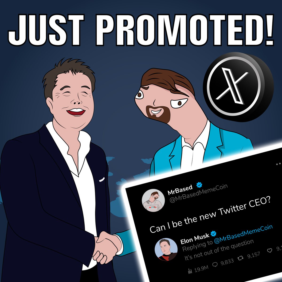 Who here thinks <a href="/elonmusk/">Elon Musk</a> should run for President of the United States and let @mrbeast be the CEO of the best social media platform ever! 

#mrbeastfans #basememecoins #mrbased #CryptoWithPurpose #ElonMusk