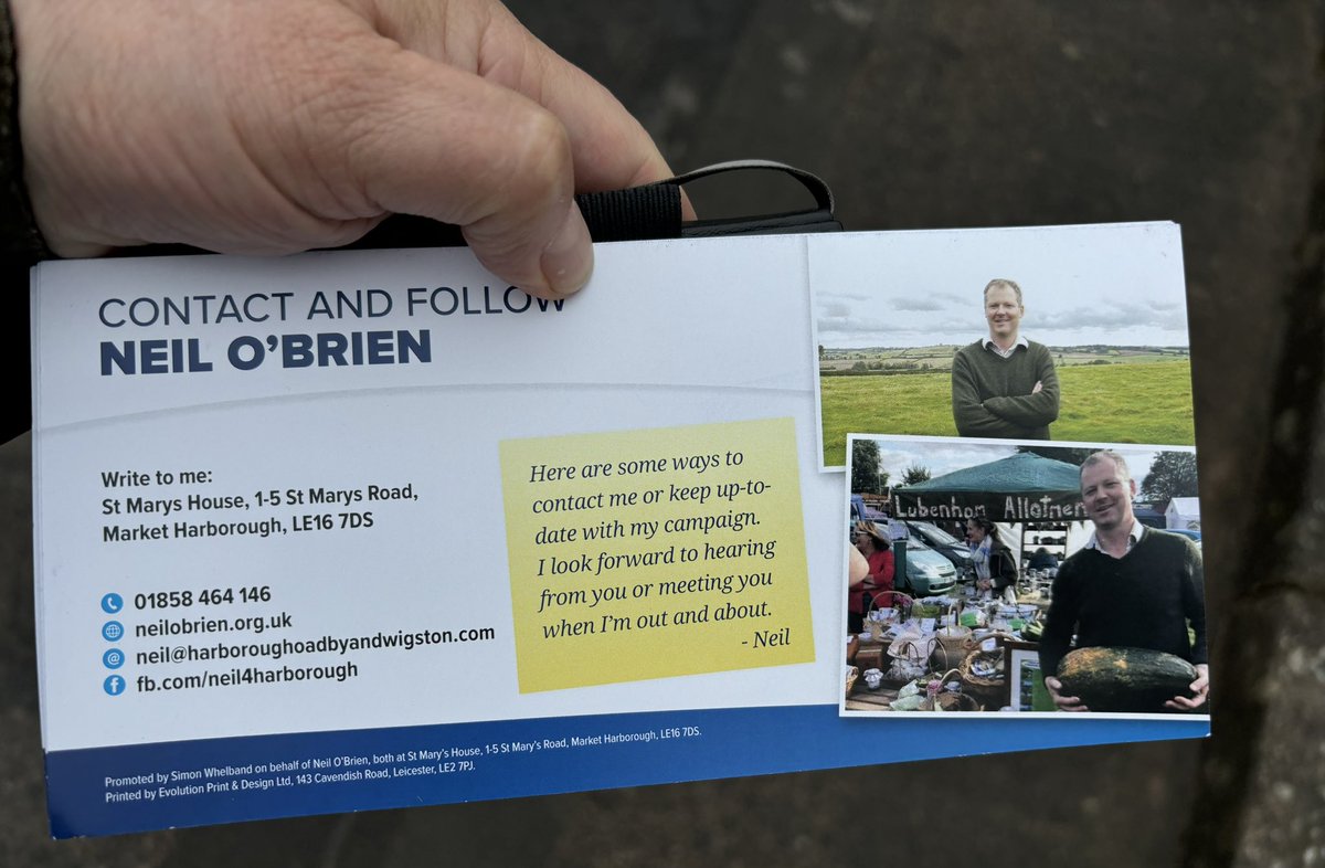 This evening I’m out in #Oadby with <a href="/NeilDotObrien/">Neil O'Brien</a> <a href="/CllrPhilKing/">Phil King</a> &amp;others. The weather was grim for July, but the reception on the doorsteps was great. 
#GeneralElection2024