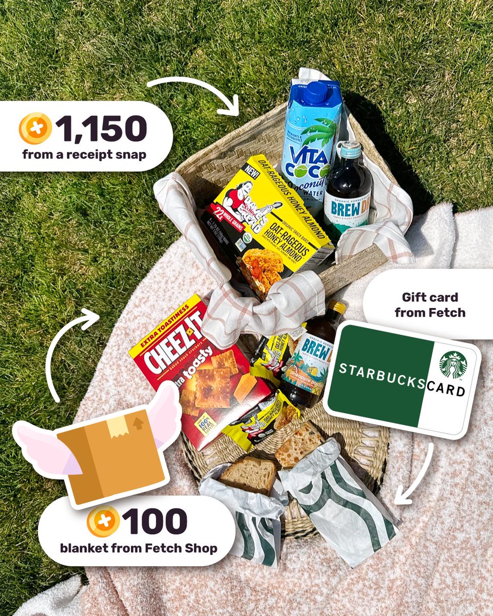 FetchRewards's tweet image. Summer is in full swing and there is no better way to celebrate than with a point-packed picnic! What Fetch brand would you pack in your picnic basket? Tag them in the comments below⬇️  #FetchHappy