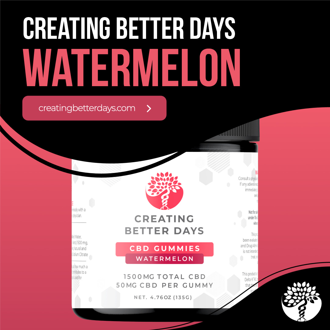 Bite into wellness with Creating Better Days Watermelon gummies. These juicy gummies provide a tasty way to manage stress and promote relaxation. Embrace a more balanced lifestyle with every bite.

Grab yours now at
CreatingBetterDays.com, or by clicking the link in our bio.