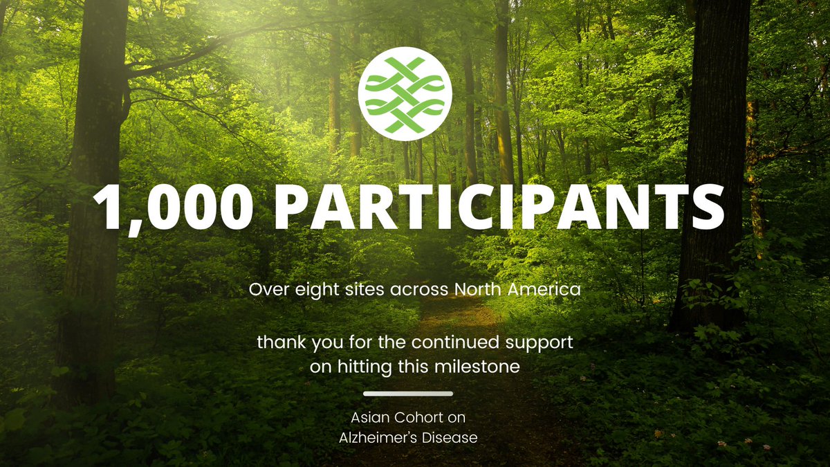 We hit 1,000!

We are proud of the overwhelming response and support from Asian Americans and Asian Canadians. This milestone reflects the confidence placed in our mission and underscores the commitment of our community to advance research of #Alzheimers disease