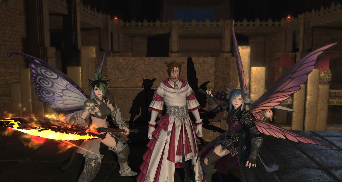 AlimaeFatalia's tweet photo. Love these guys!! My husband and my best friend! We just hit #tuliyollal!

#ffxiv #finalfantasyxiv #couplegamers #besties #mmorpg #warrior #whitemage #gunbreaker #ffxivdawntrail #ff14 #miqote #Dawntrail https://t.co/oJWnCL5TRa