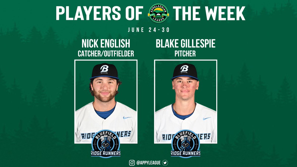 Appalachian League (@appyleague) on Twitter photo Nick English (<a href="/Nenglish2023/">Nick English</a>) & Blake Gillespie (<a href="/BlakeGillespi13/">Blake Gillespie</a>) Earn #AppyLeague Weekly Honors
🔗: appyleague.com/news/appalachi… Nick English (<a href="/Nenglish2023/">Nick English</a>) & Blake Gillespie (<a href="/BlakeGillespi13/">Blake Gillespie</a>) Earn #AppyLeague Weekly Honors
🔗: appyleague.com/news/appalachi…