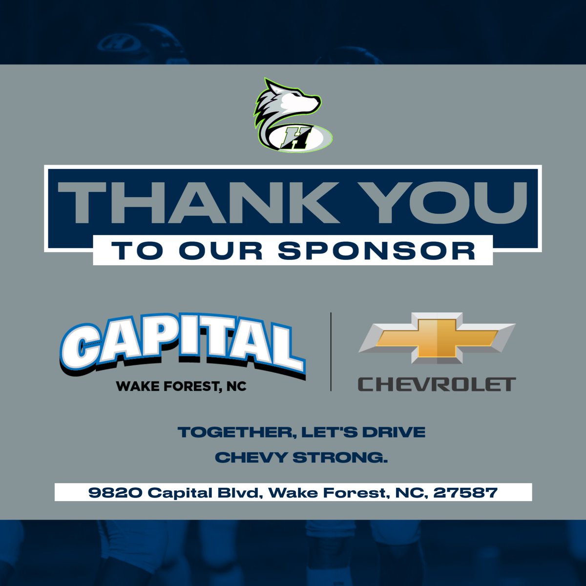 Husky_Sports's tweet photo. 🚨SPONSORSHIP ALERT🚨A great day to announce another great partner!  @capitalchevy joins us again for the 2024-25 school year!  Thank you Capital Chevrolet of Wake Forest for investing in our student-athletes.   
Husky Nation, shop their vehicle lineup at https://t.co/Q7HUKuxRcE https://t.co/zWxChDQsqj