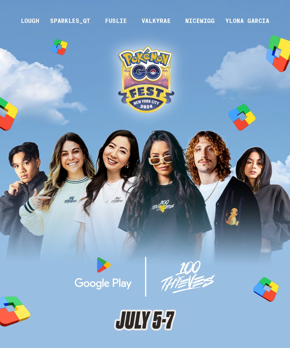 100Thieves's tweet photo. 100 Thieves 🤝 @GooglePlay

Big collab is taking place at #PokemonGoFest2024 this weekend in NYC. Gold+ members, register for your VIP pass for exclusive rewards: https://t.co/BKfhnXCpTQ

#Sponsored #GoPlay https://t.co/HfjQTndxDh