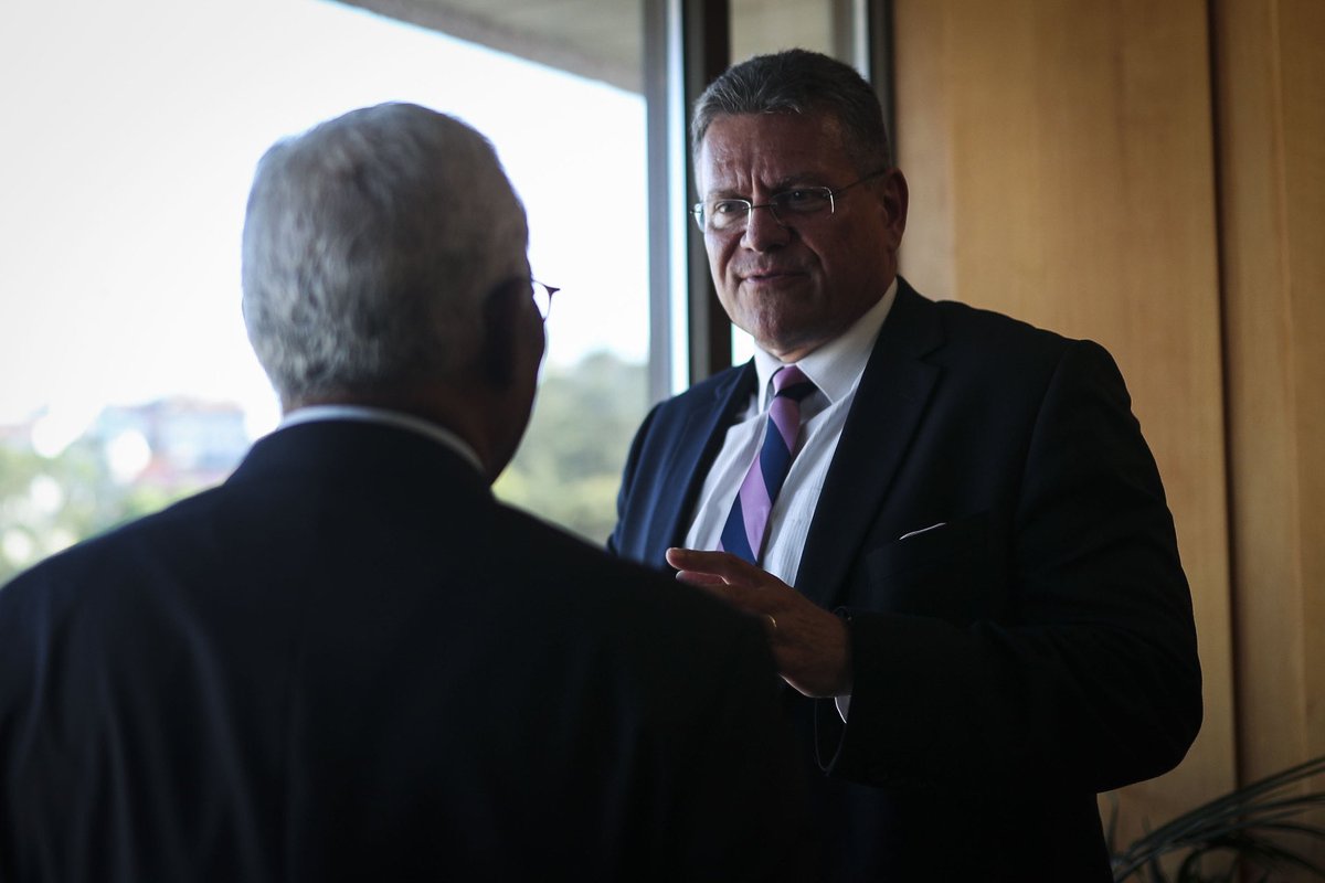 MarosSefcovic's tweet photo. Pleased to meet again with @antoniocostapm, who will soon assume his new role as President of the European Council. Congratulations.

A valuable forward-looking discussion on issues of strategic importance. https://t.co/lBuKC2n9YY