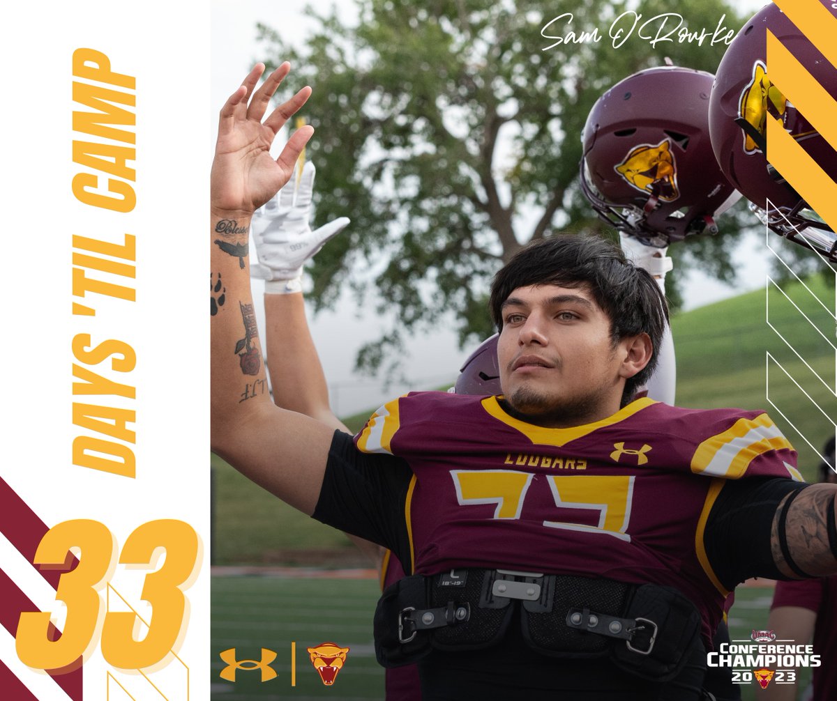 3️⃣3️⃣ Days until Fall Camp! ⛺️

LB Sam O'Rourke Jr (Pine Ridge, SD) is ready for year 2 with the Cougars! 🏈 #WorkCrew⚒️

#TEAM #RollCougs🐾