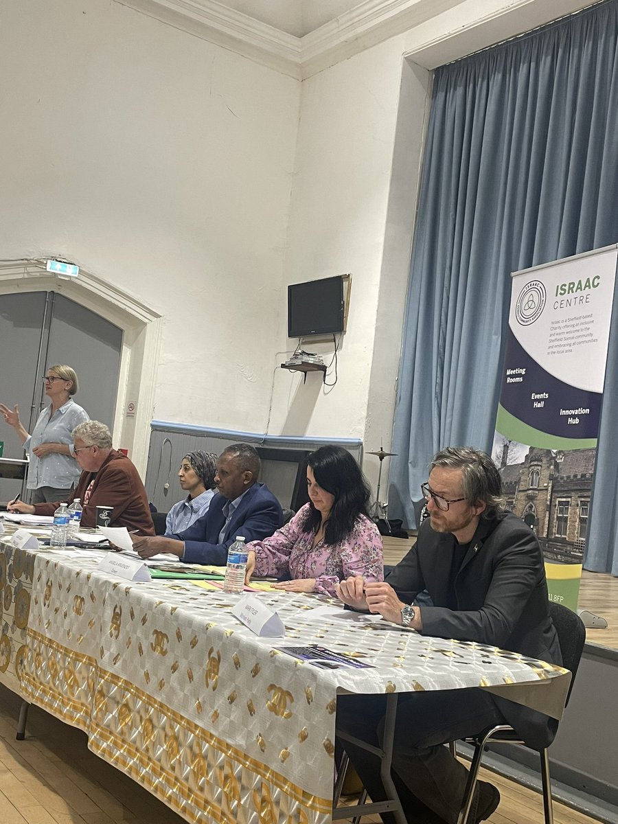 ShelterSHF's tweet photo. We’re at the Hustings event @IsraacS this evening. Asking candidates what they are going to do to end the housing crisis.
#votingforhome #generalelection2024 https://t.co/BKTw8pvqP3