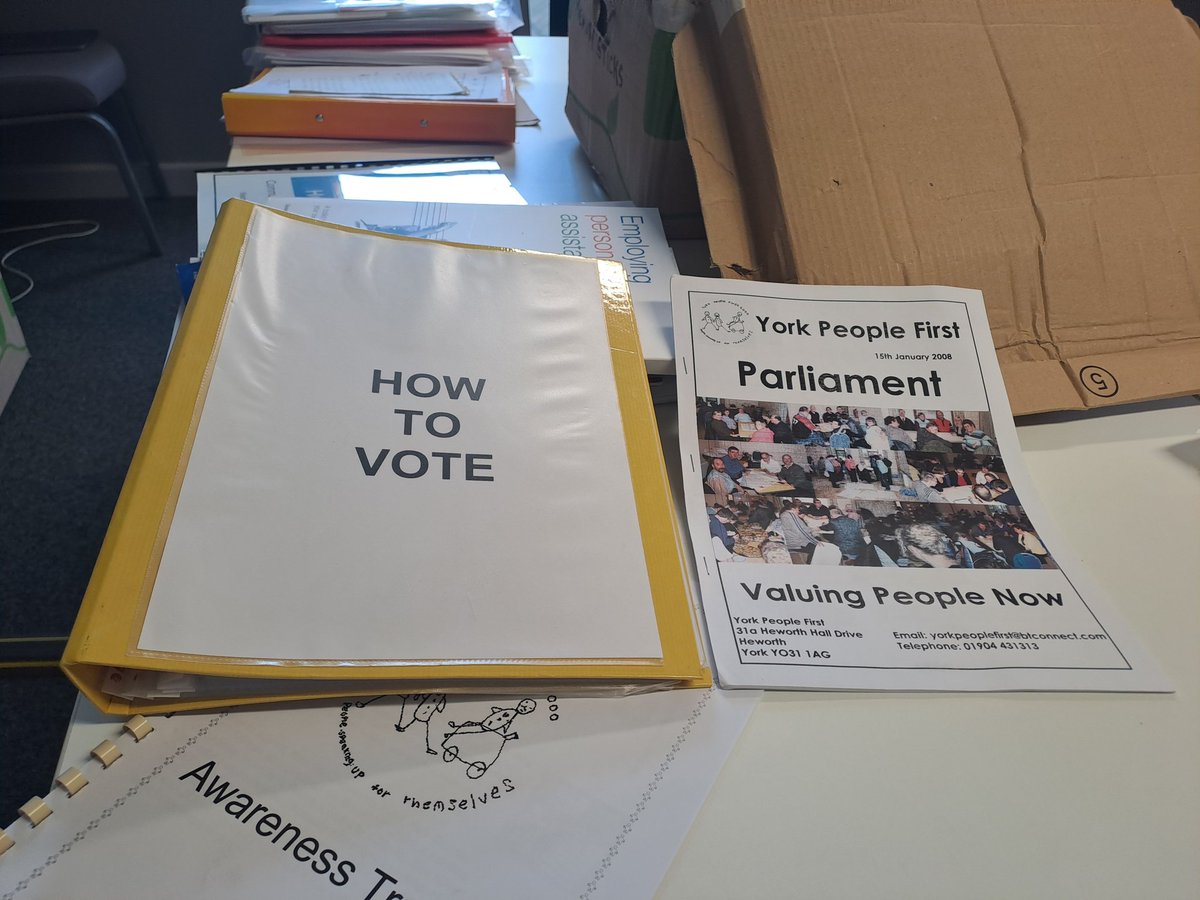 Today we went through the papers and everything we did in the Office for Archiving by Explore York and we came across our Parliament in 2008 we could not believe it was when Valuing People Now was our theme and we came across How to Vote