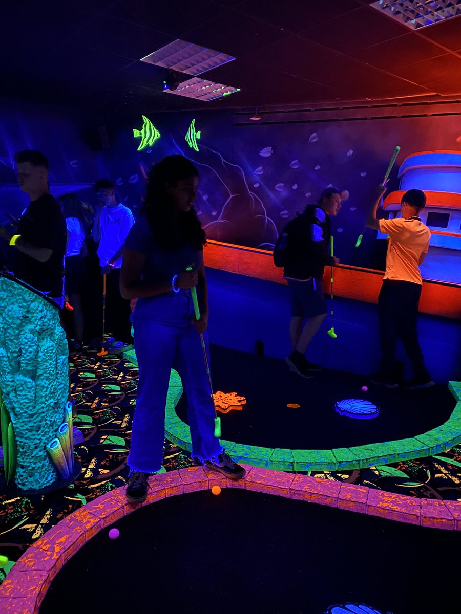 Rounding off our tour with some glow golf!
