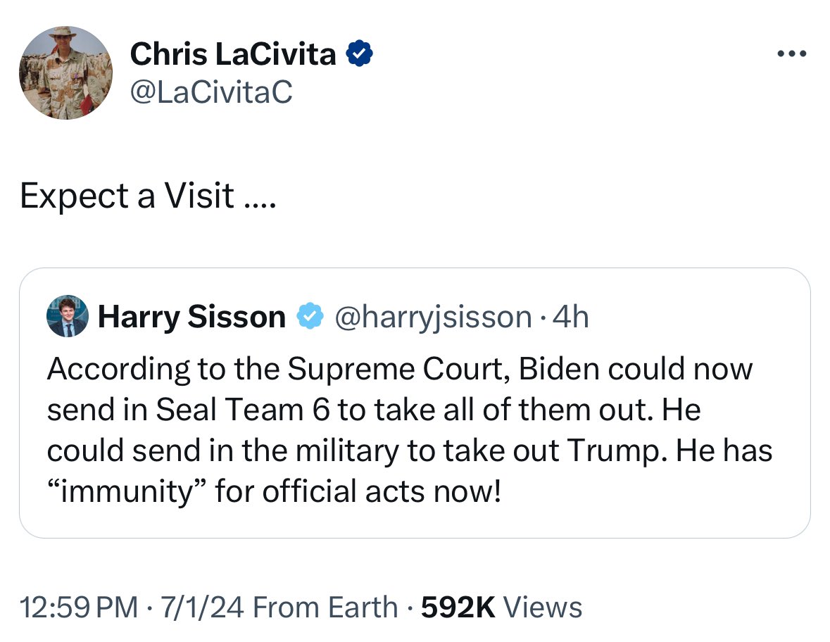 TONYxTWO's tweet photo. You know who doesn’t get Presidential Immunity? 

Harry Sisson. https://t.co/gSVrD1RrNi