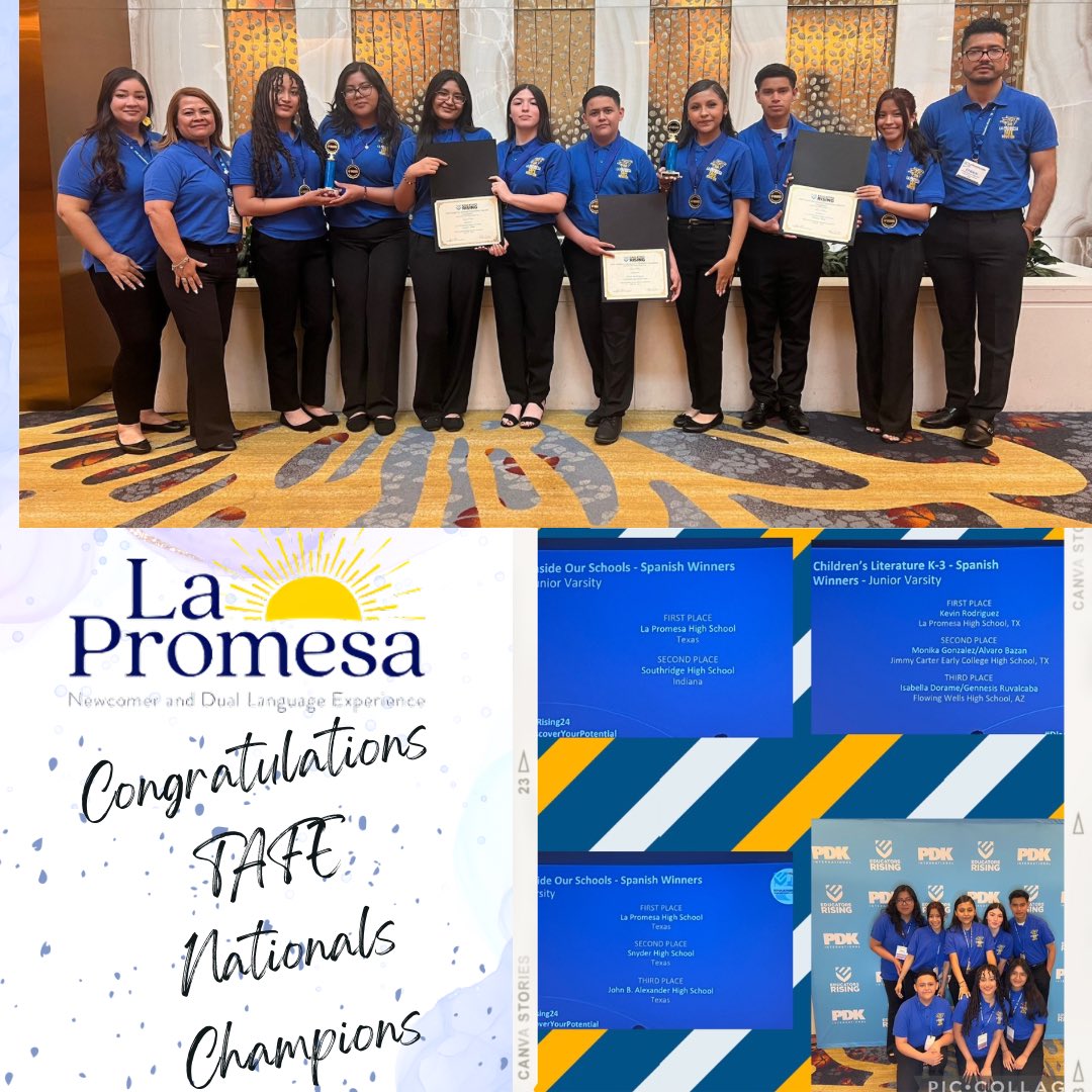 La Promesa (@lapromesa_aisd) on Twitter photo 💙Words cannot express the pride we have for our Griffins! 💛 They brought home 3 National Champion Awards from #EdRising24 ¡Si se puede! <a href="/drgoffney/">Dr. LaTonya M. Goffney</a> <a href="/adbustil/">Adrian Bustillos, PhD</a> @CTEAldine <a href="/affb_fernanda/">Fernanda F</a> <a href="/DBrogee/">Danny Brogee</a> 💙Words cannot express the pride we have for our Griffins! 💛 They brought home 3 National Champion Awards from #EdRising24 ¡Si se puede! <a href="/drgoffney/">Dr. LaTonya M. Goffney</a> <a href="/adbustil/">Adrian Bustillos, PhD</a> @CTEAldine <a href="/affb_fernanda/">Fernanda F</a> <a href="/DBrogee/">Danny Brogee</a>