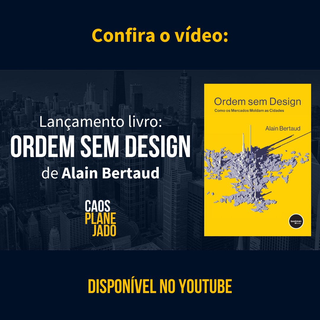 No lançamento do livro Ordem sem Design no Brasil, Alain Bertaud, autor do livro, deu uma palestra sobre as cidades e explicou conceitos que ele escreveu no seu livro.

Acesse o link para ver a palestra completa: youtu.be/MG8fXDmS11E