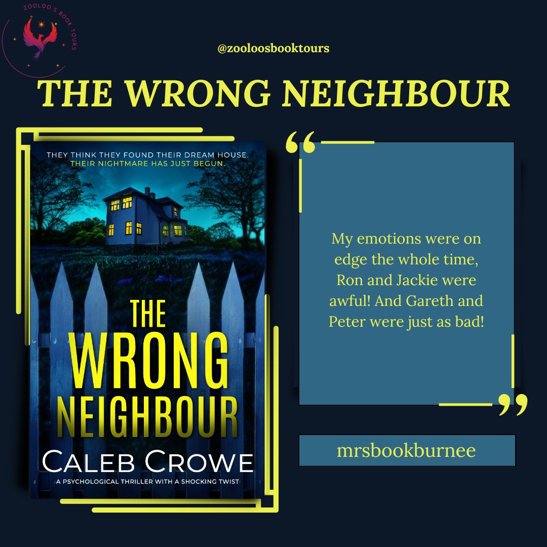 ZooloosBT's tweet image. Today the book tour for #TheWrongNeighbour kicked off with posts from #lisam0183_bookworm
@mrsbookburnee #bookaddict827 ~ You can read all the reviews here ~ tinyurl.com/327wav2k
Tomorrow we will see @sue74wallace74 sharing their thoughts!
#CalebCrowe @inkubatorbooks
#ZBT