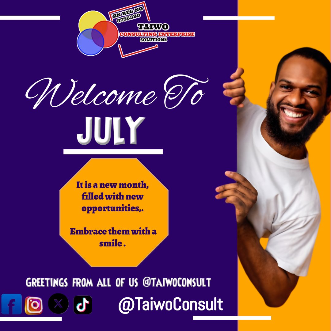 TaiwoConsult's tweet photo. Embrace opportunities in July with smile 
#Davido 
#England 
#Sales https://t.co/tIGKfIlKRs