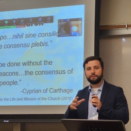 Bernardin scholar @MattKresich, MDiv '24, presented last week at the Ecclesiological Investigations Network 15th International  Conference: Embody Ecclesial Diversity. His presentation was titled "Influences on Ecclesiology: What Current Trends Can Teach Us about Synodality."