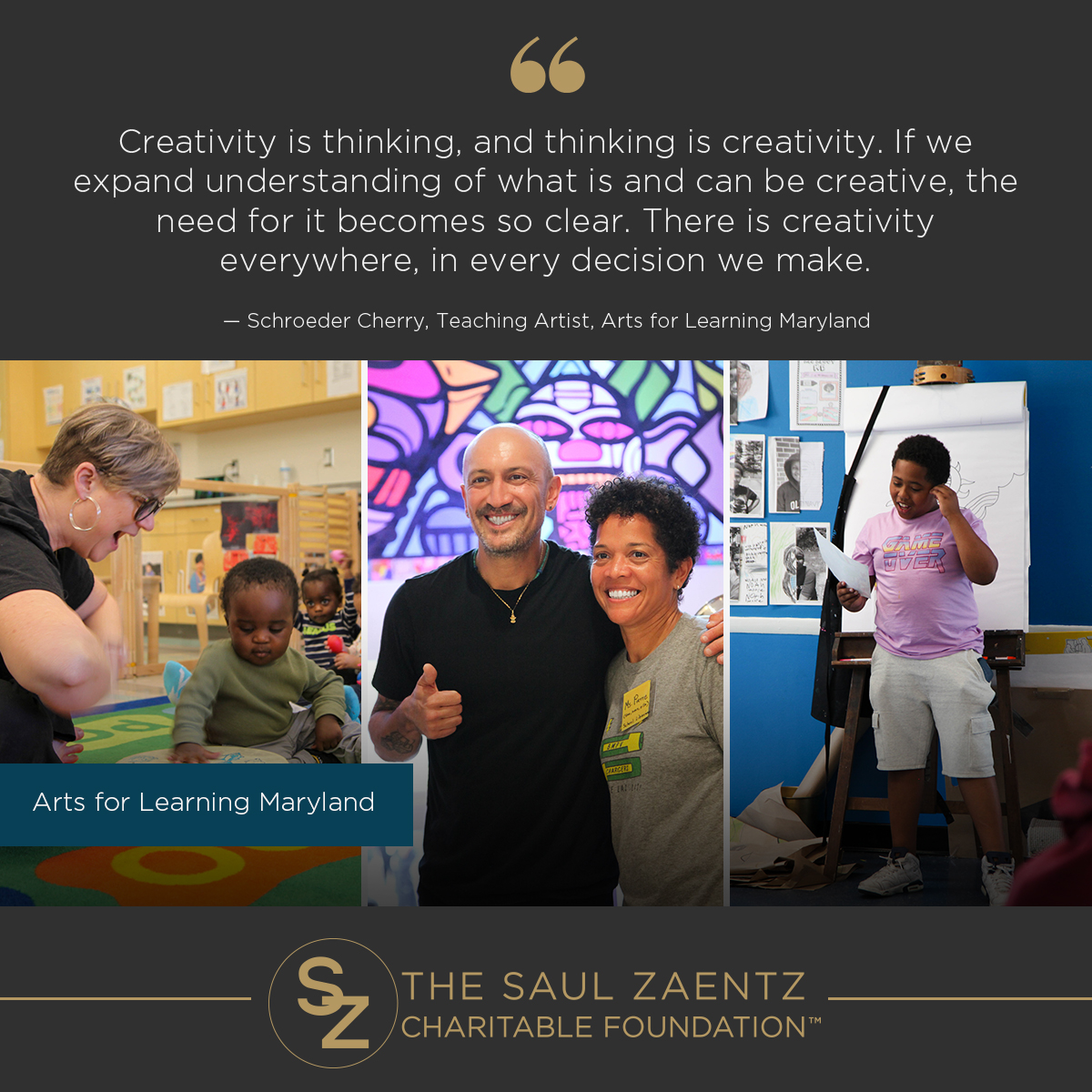 SaulZaentz's tweet photo. .@arts4learningmd is a #Baltimore-area nonprofit dedicated to enhancing youth education 📚through culturally diverse arts programs. We’re proud supporters of their ambitious work, which connects 185,000+ students to arts education each year. Learn more ➡️https://t.co/4avt0AwUcT https://t.co/1HmHNAbSdP