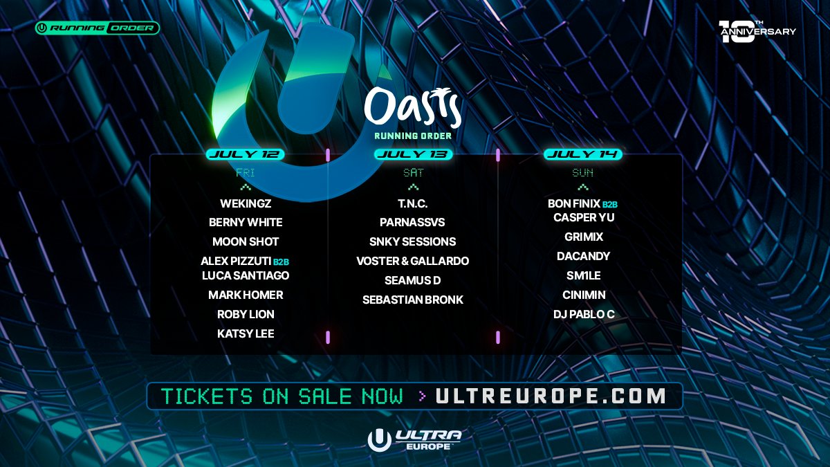 UltraEurope's tweet photo. Stage running orders for #UltraEurope2024 are here! ✌🏼 Who are you most excited to see? https://t.co/xhuv0fGe0X