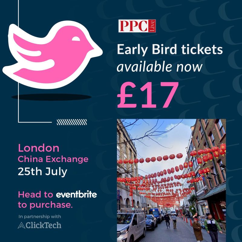 ppcliveuk's tweet photo. Now that the dust has settled after a brilliant night in Manchester it's time to turn our attention to our return to London.

Early Bird tickets are still available for the next few days, but be quick, they end on Friday! 🐦💨
https://t.co/iUlqbporsE

#PPCChat #PPCLive https://t.co/jauRESo43B