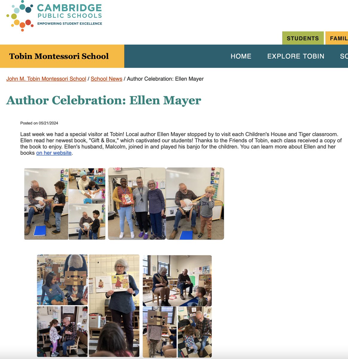 Ellen Mayer (@ellenmayerbooks) on Twitter photo Such a joy being a visiting author at the <a href="/cambridge_cpsd/">Cambridge Schools</a> Tobin Montessori School this spring! So happy that my picture book GIFT & BOX captivated the students😍📖 🎁📦💖#schoolvisit #readaloud #preschool #kindergarten Such a joy being a visiting author at the <a href="/cambridge_cpsd/">Cambridge Schools</a> Tobin Montessori School this spring! So happy that my picture book GIFT & BOX captivated the students😍📖 🎁📦💖#schoolvisit #readaloud #preschool #kindergarten
