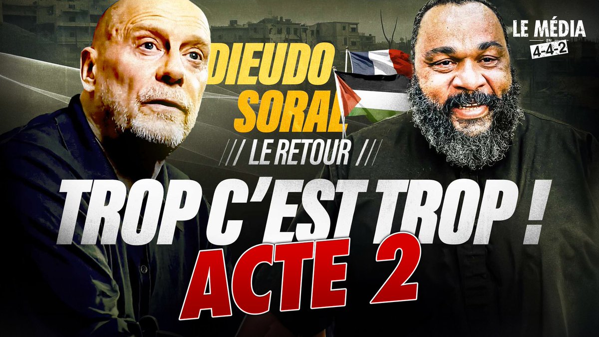 DubreuilhMarcel's tweet photo. ⚠️ Attention ! Les gars, vous êtes prêts pour le second round avec Soral et Dieudonné ? 

🚨📺Alors, je vous le dis direct, c'est une tuerie, un massacre, une dinguerie, plus de 2 h 30 de sujets tabous, et crois-moi, ce que vous pouvez imaginer, c'est rien à côté de la réalité. 

Demain soir, Mardi 2 juillet à 20 h, ne ratez pas l'acte 2 qui monte d'un cran. Cette vidéo Soral/@MbalaDieudo va marquer l'histoire ! 

📅🔔Alors, abonnez-vous, cliquez sur la cloche à la con pour être prévenu et ne faites pas les radins, partagez autour de vous ➡️https://t.co/oOjnuMY2sP

Préparez le double de pop-corn, pareil pour la binouze, et prévenez votre femme que ce soir-là, bibi est en mode avion pour les petites corvées...

Et franchement, franchement, vous n'êtes pas prêts, croyez-moi !