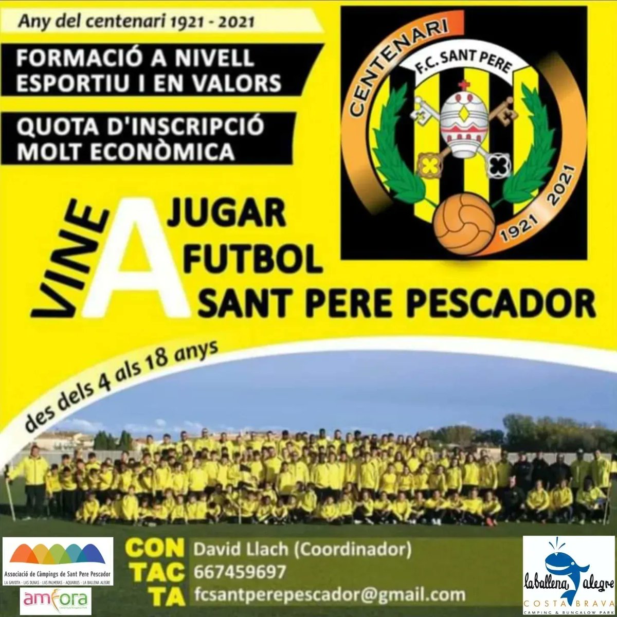 fcsantpere's tweet photo. 🔛Tens ganes de jugar a futbol i passar-t'ho bé? Doncs aquest és el teu club. Inscriu-te amb nosaltres.📝
✅️Us posem els anys de naixement que corresponen a cada equip i la categoria que jugarem per la temporada 2024-2025:
Us hi esperem!!! 💪🔝⚽️🟡⚫️ 1/2 https://t.co/3t9POpZ8OB