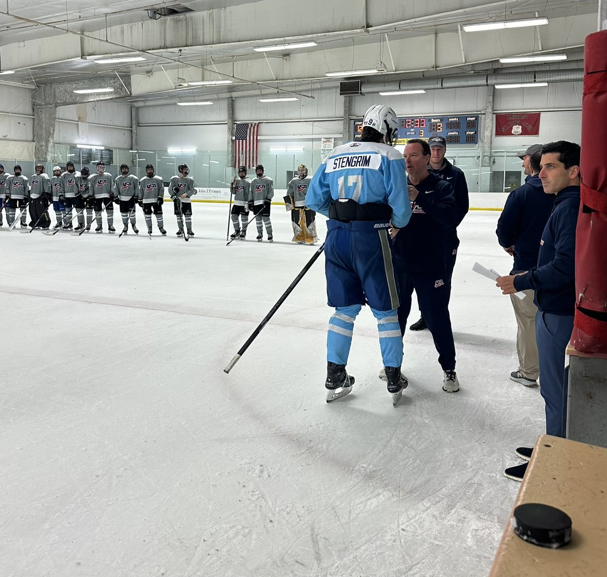 RMDPDC's tweet photo. Final game of the @usahockey 17’s Boys National Festival this morning. Great game but the RMD lost 4-3 in Overtime. Kade Stengrim was the Player of the Game, his second in the Festival.  You all represented @rmdhockey great.  Good luck to everyone this season. https://t.co/wC4BVBF0Rt