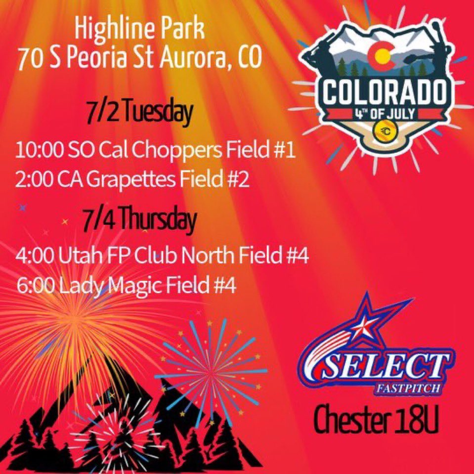 Avery_johnson06's tweet photo. Here is my schedule for the Sparkler tournament in Colorado! @jchester_12 https://t.co/W036G5hy31