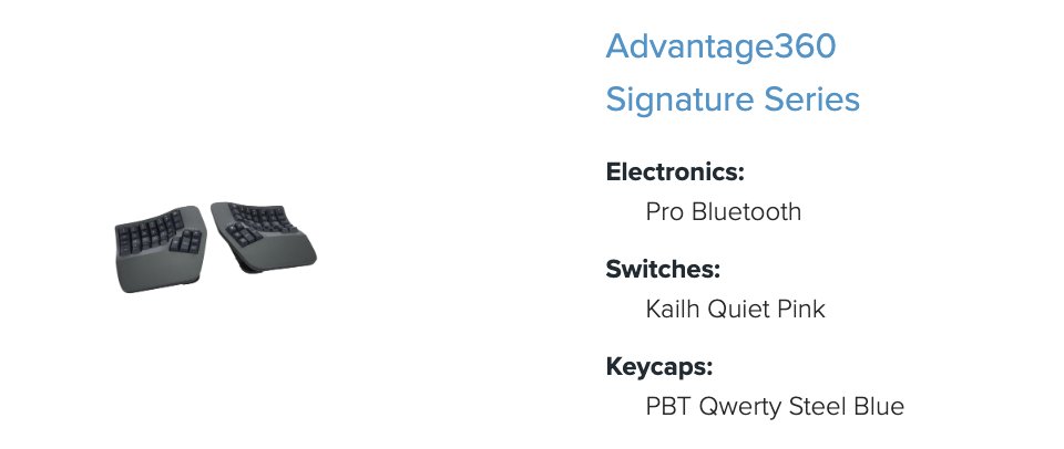 _mosmartin's tweet photo. @kinesisergo I tried to buy the Advantage360 Signature Series but was not in a position to as I am based in Germany. I also checked on the recommended supplier in Germany but cannot customize it. Is there any supplier in the EU you can recommend where I can get this 👇? Thank you https://t.co/qWcjCzJsdp