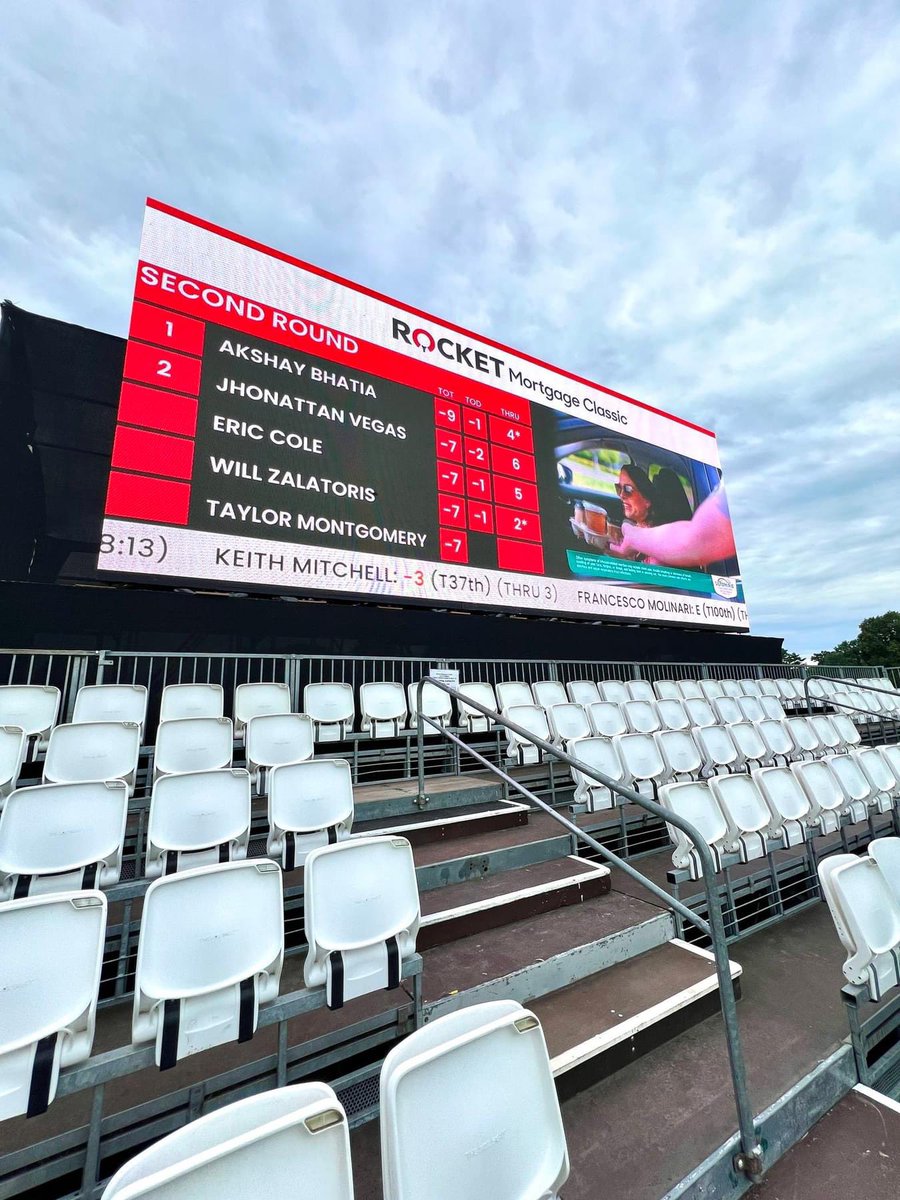 Bluewater was proud to support the @RocketMortgage Classic once again, providing 5 large LED displays, nearly 100 TVs around the course, and production for multiple ancillary events including Media Day, The John Shippen Tournament, Player Interviews, and more!🏌️‍♂️⛳