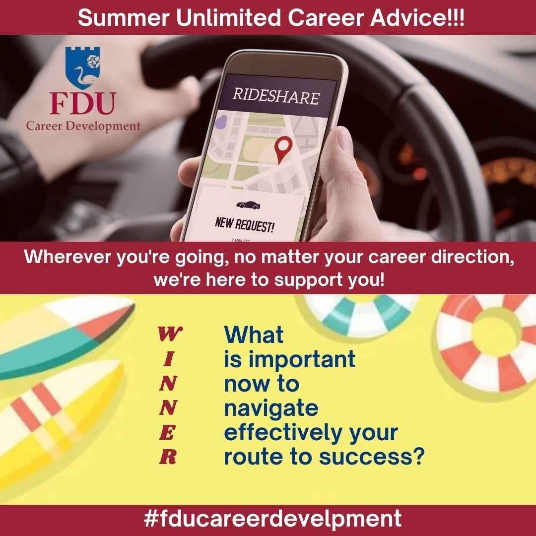 Planning on “exploring” your career road this summer? Don’t miss our resources (and advice)! Make sure to visit fdu.joinhandshake.com to meet with your dedicated counselor and discover the essential summer “tips” for career success. #fducareerdevelopment #fducareersuccess