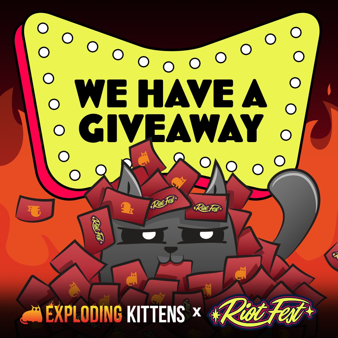 Get this, we are giving away a pair of 3-Day GA tix from <a href="/gameofkittens/">Exploding Kittens</a>, who will be onsite this year! Tag a friend you play games with for a chance to win Two 3-Day GA tix to this year’s Fest. 

*⁠Winner confirmed directly.