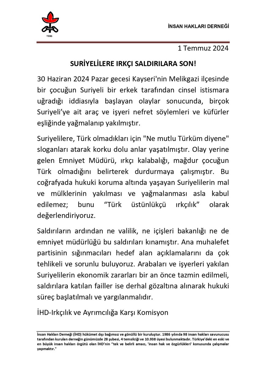 irkciliga_karsi's tweet photo. SURİYELİLERE IRKÇI SALDIRILARA SON! https://t.co/PsixJVoZMZ