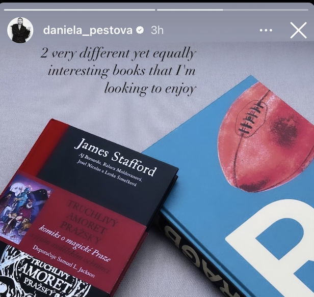 jpstafford's tweet photo. I think I've peaked! 🤯

'Ragby' and 'Truchlivý amoret pražský' (@theputto) get a much appreciated shout out from 🇨🇿 Daniela Peštová!

🏉📚💬✍️ #mojeargo https://t.co/88M6UcTGGJ