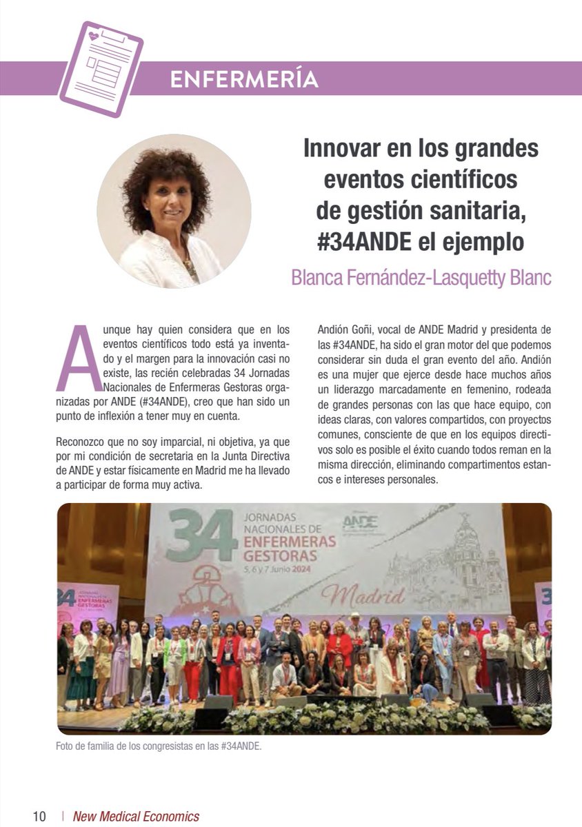 bflasquetty's tweet photo. “Innovar en los grandes eventos científicos de gestión sanitaria, #34ANDE el ejemplo”. Mi última colaboración en @nmeconomics Texto completo en: https://t.co/ReIh1ST2Xi @ANDEorg https://t.co/uWxp4iTRmA