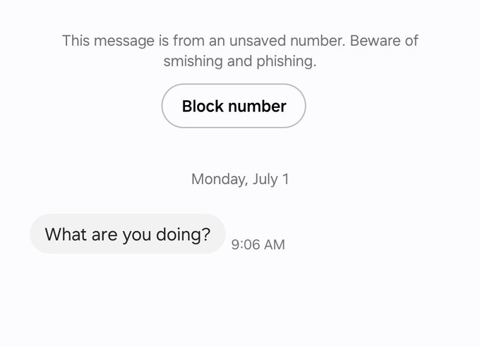 An old scam is making it's rounds. Them texting random numbers and saying random shit hoping you respond