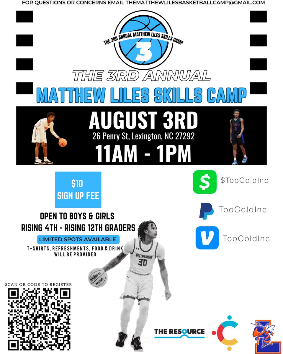 mattyice1k's tweet photo. WE BACK🔥🔥🔥

This years camp will take place on August 3rd at Lexington Senior High School from 11am - 1pm.

To register, scan the QR code on the flyer or click the link in bio. 

Spots are limited so be sure to sign up before it’s too late, you don’t want to miss year 3‼️🔥 https://t.co/q7bVVPBoir