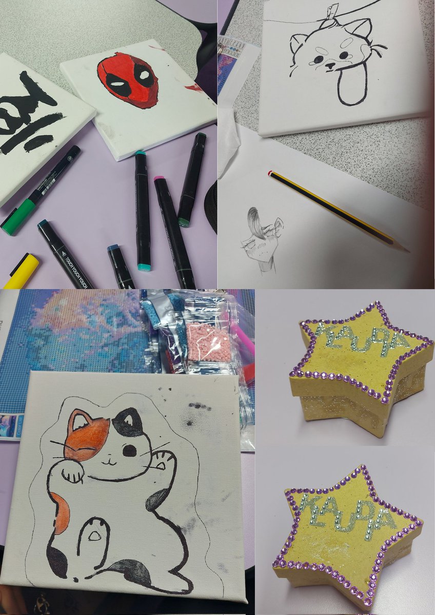 Oldie_Library's tweet photo. Some of the lovely creations from the Pop-up Club's first day of Activities Week. Can't wait to see what pupils create tomorrow. 🖌🖍✏️🎨🖼 #ActivitiesWeekOA2024 https://t.co/AWt07mR4J1