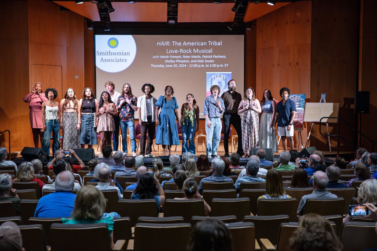 PRMerleF's tweet photo. My thanks to all @smithsonian @SmithsonianSA for celebrating #HAIRmusical 6/20 in DC. Special thx #HAIR cast @sigtheatre #MatthewGardiner for a rousing finale to our event. HAIR memorabilia to be installed in #EntertainmentNationExhibit TBA #Broadway ☮️
Photos by #JaclynNash https://t.co/WG0R25P9FY