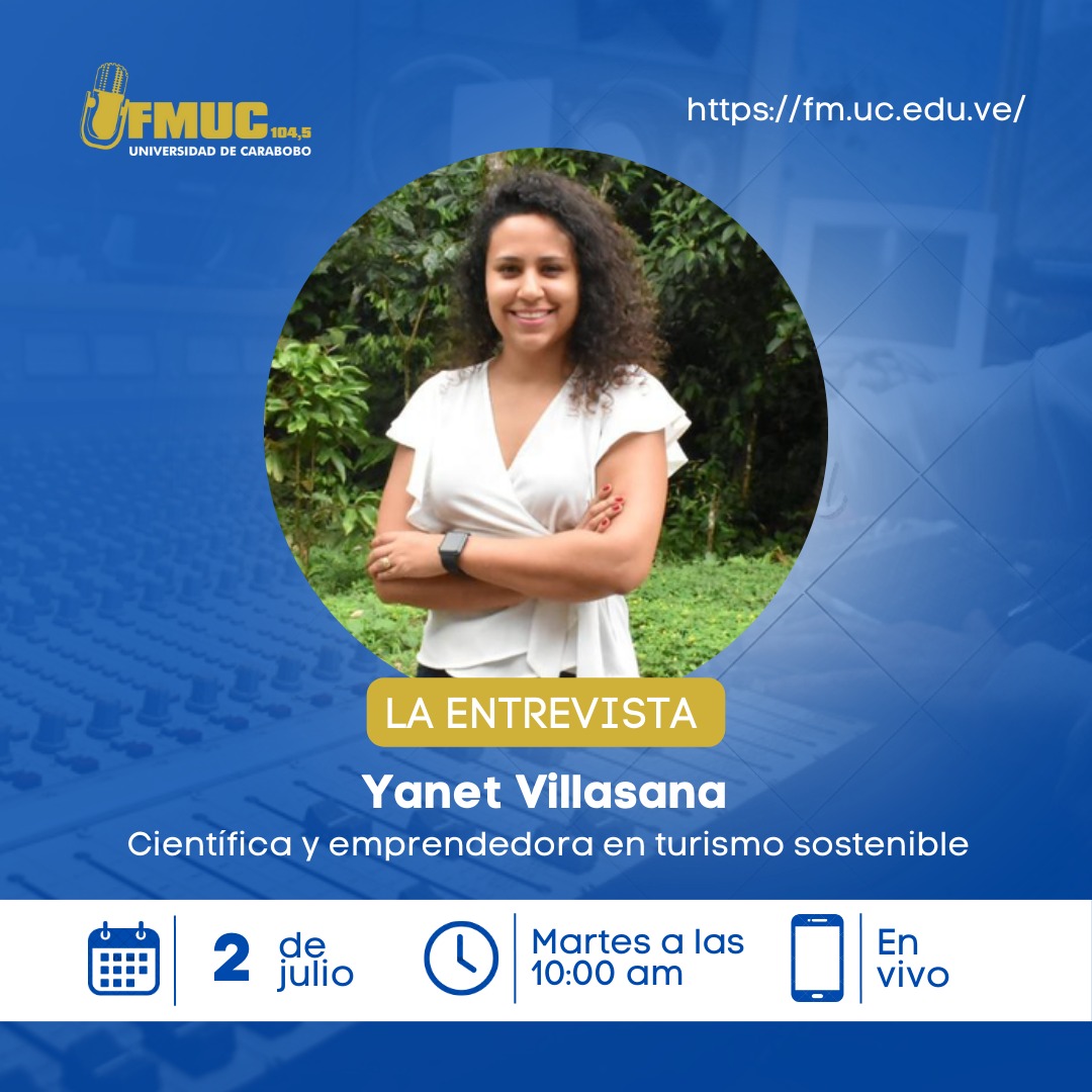 #FMUC || 🔊 Escucha "La Entrevista" con Yanet Villasana, científica, emprendedora en turismo sostenible y co-protagonista del documental “Ecuador: el campus de la selva tropical”. 

🗓️ Martes 2 de julio a las 10:00 am por Universitaria 104,5 FM