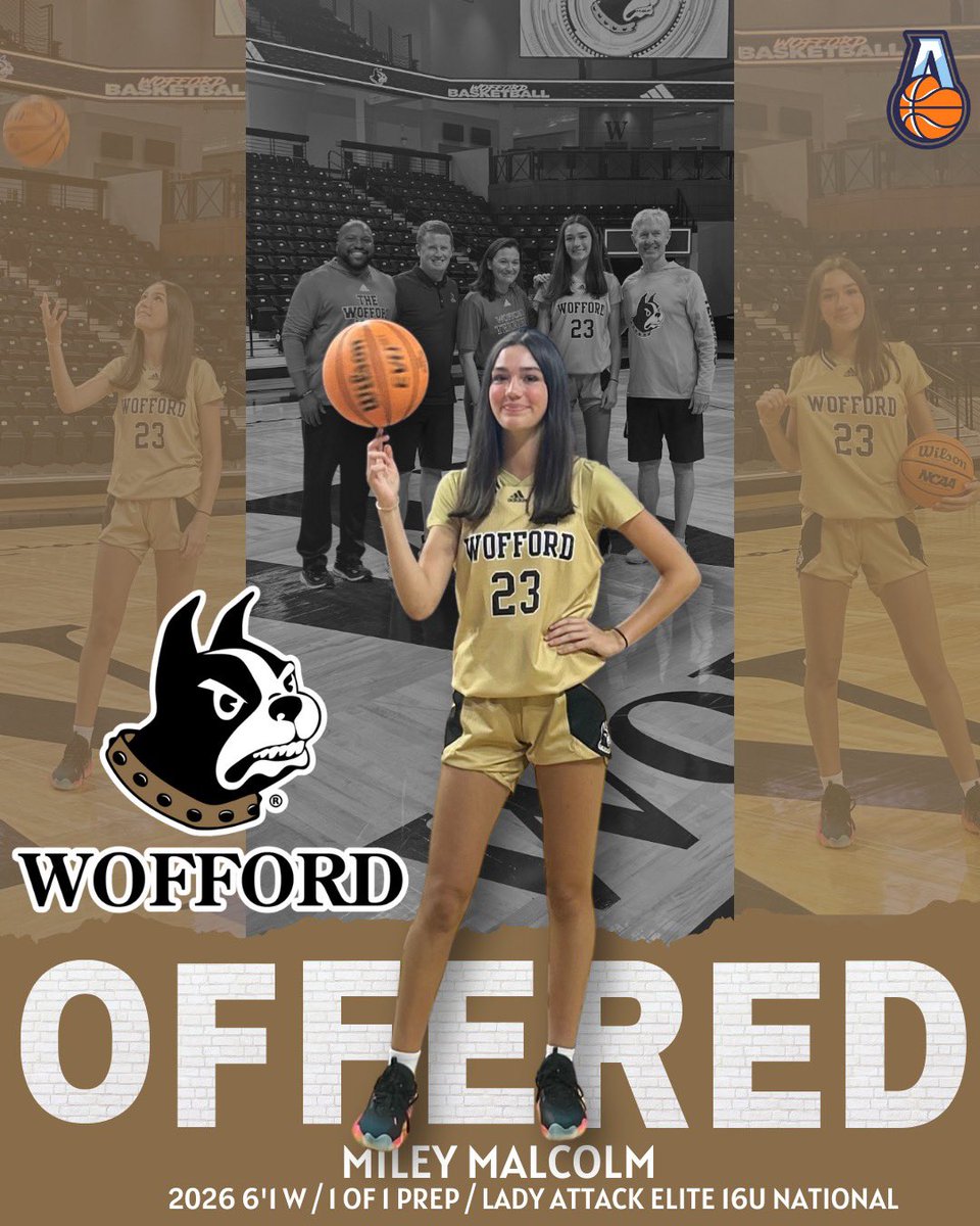 After an amazing visit at <a href="/Wofford_WBB/">WOFFORD WBB</a> , I’m so excited and grateful to receive an offer to play for <a href="/Coach_Garrity/">Jimmy Garrity</a> , <a href="/Coach_MerrillWC/">Michael Merrill</a> , <a href="/CoachTrent_Bunn/">Coach Trent Bunn</a> &amp; <a href="/CoachRaleyRoss/">Coach Ashley</a> ! 

<a href="/FOPBasketball/">Coach Anthony George</a> <a href="/Assist_U_/">AssistU Recruiting</a> <a href="/LAE2026/">Lady Attack Elite National 2026</a> <a href="/LADYATTACKELITE/">Lady Attack Elite Basketball</a> <a href="/1of1PrepWBB/">1 of 1 Academy Women’s Basketball</a>