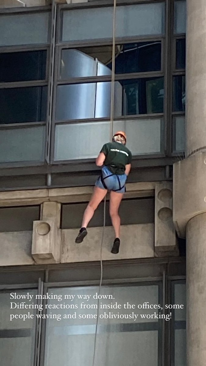 farmgemma's tweet photo. Last week we successfully completed our abseil challenge! 🧗☀️😱
After some leg-shaking moments and a real mental challenge to lean backwards over the edge, I was ok, and once on the move it was great fun! 
Also thrilled to raise over £2k for the Farm: https://t.co/IVDjMhggUQ 👏🏻 https://t.co/PMJfpbYcNe
