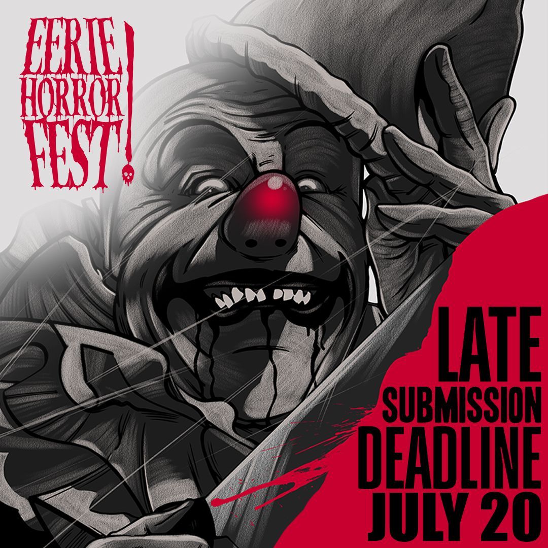 Friends and #filmmakers there are 20 days left to submit your work for Eerie Horror Fest 2024! 

Terrify us now! buff.ly/3SIaZi8

#filmfestival #horror