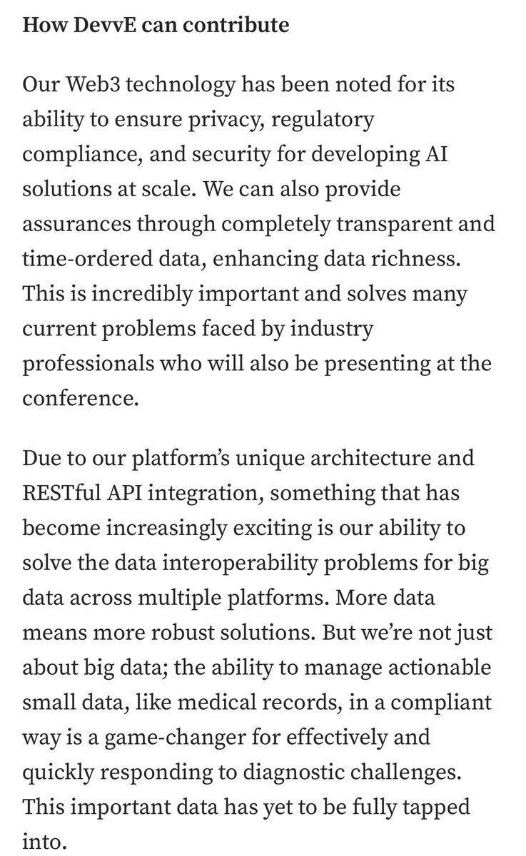 One of the biggest narratives right now in crypto is #Ai #NVIDIA 

Al the current AI projects are developed in solidity.

But not every developer knows how to write in solidity.

<a href="/DevveEcosystem/">DevvE</a> as a AI hub with a restful api.

A wave with a insane amount of adoption  is coming.