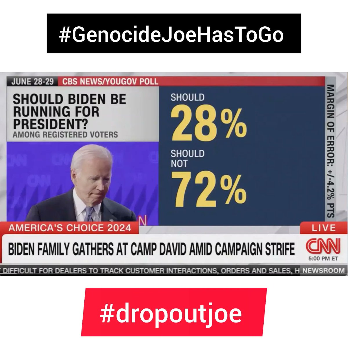 djvesper's tweet photo. @ArtCandee @yashar If you dont want Trump: #GenocideJoeHasToGo https://t.co/qsoIwRCTbf