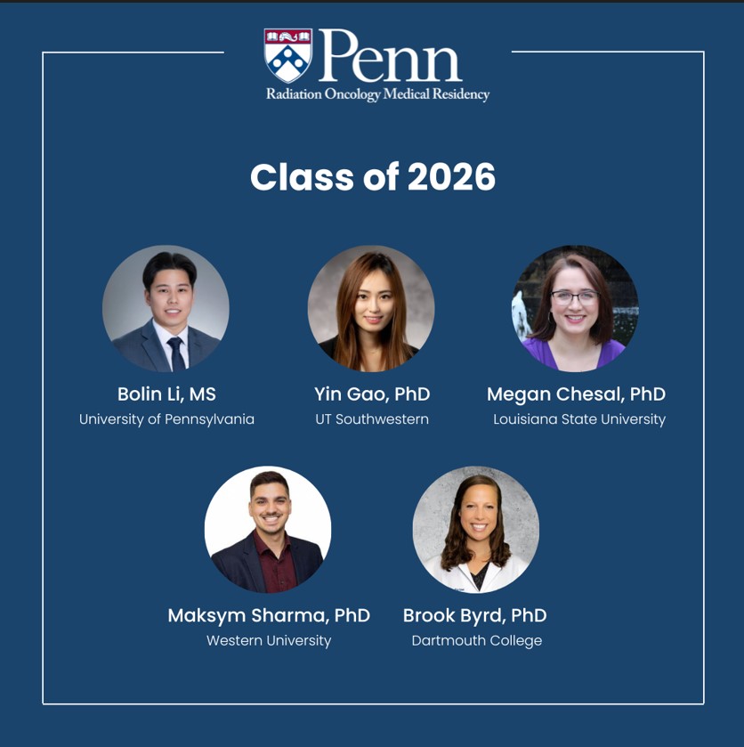 🎉🎉👩‍🔬👨‍🔬 Welcome to our amazing new Medical Physics Residents, Class of 2026! 🌟 We are absolutely thrilled to welcome you to the UPenn RadOnc family! 🏥💼 Get ready to embark on an incredible journey in #MedicalPhysics #RadiationOncology with us! 💫 #NewResidents #UPennRadOnc