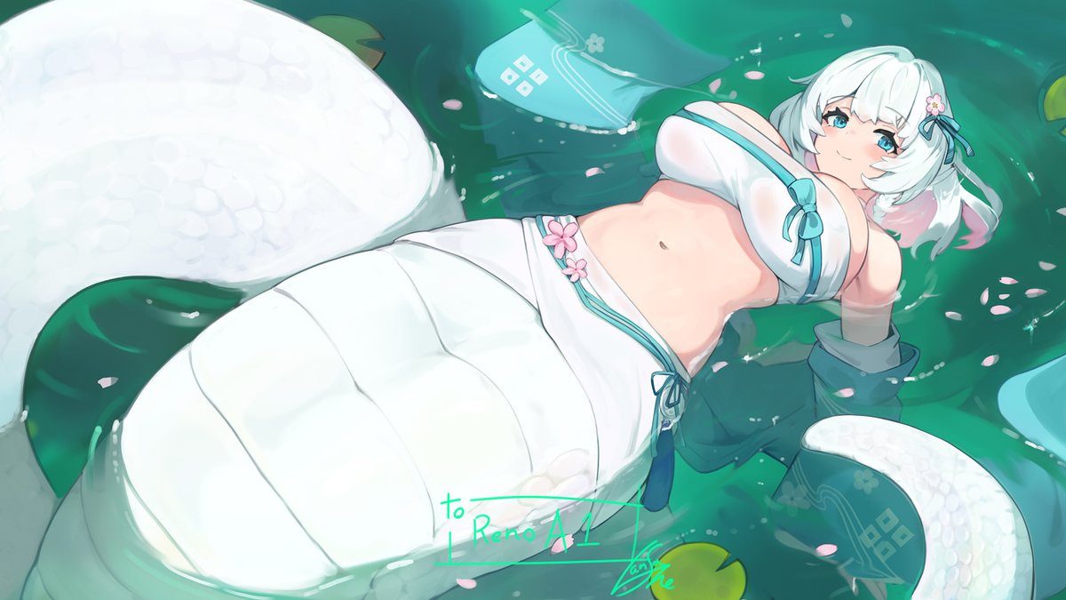 lalansane's tweet image. Skebで描きました🐍🌸