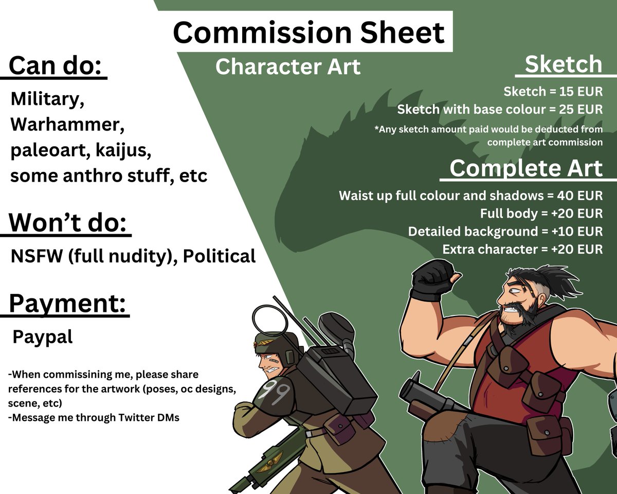 jackpesaurus's tweet image. Commission Sheets!!!