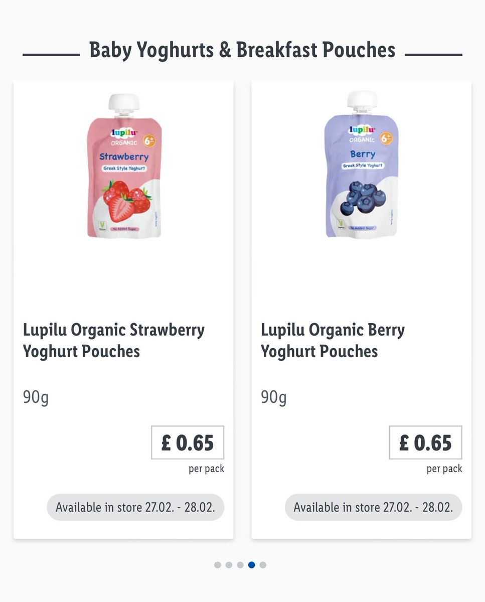 SarahFall14's tweet photo. @LidlGB I have been to all of my local Lidl stores in the hunt for the Lupilu Organic Yoghurt Pouches, and none have them in stock, please can you advise if there is a nationwide issue with product availability of these? https://t.co/qDfgIfEd5Q